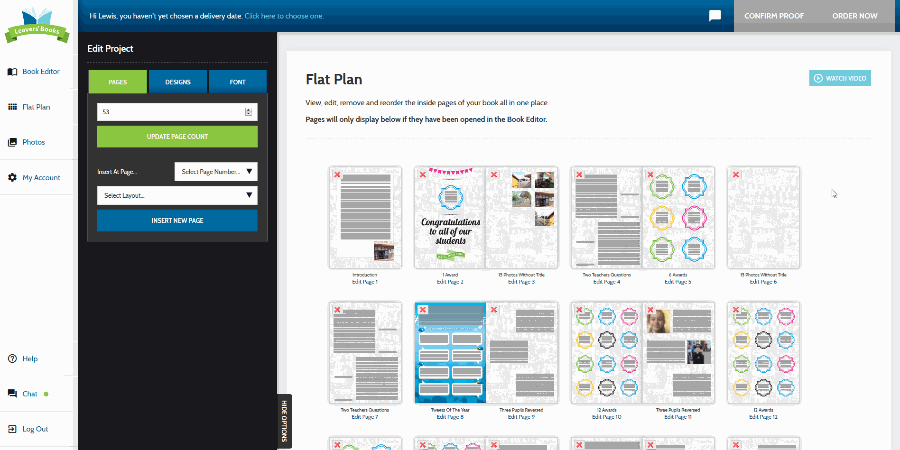 Deleting pages in your yearbook