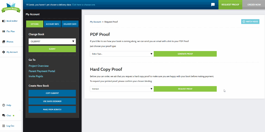 Requesting a hardcopy proof of your yearbook