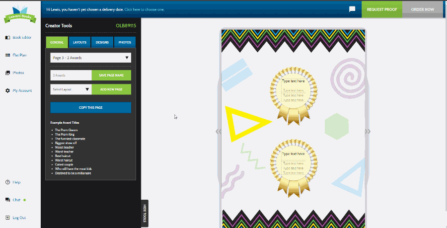 Choosing the right award page for your yearbook