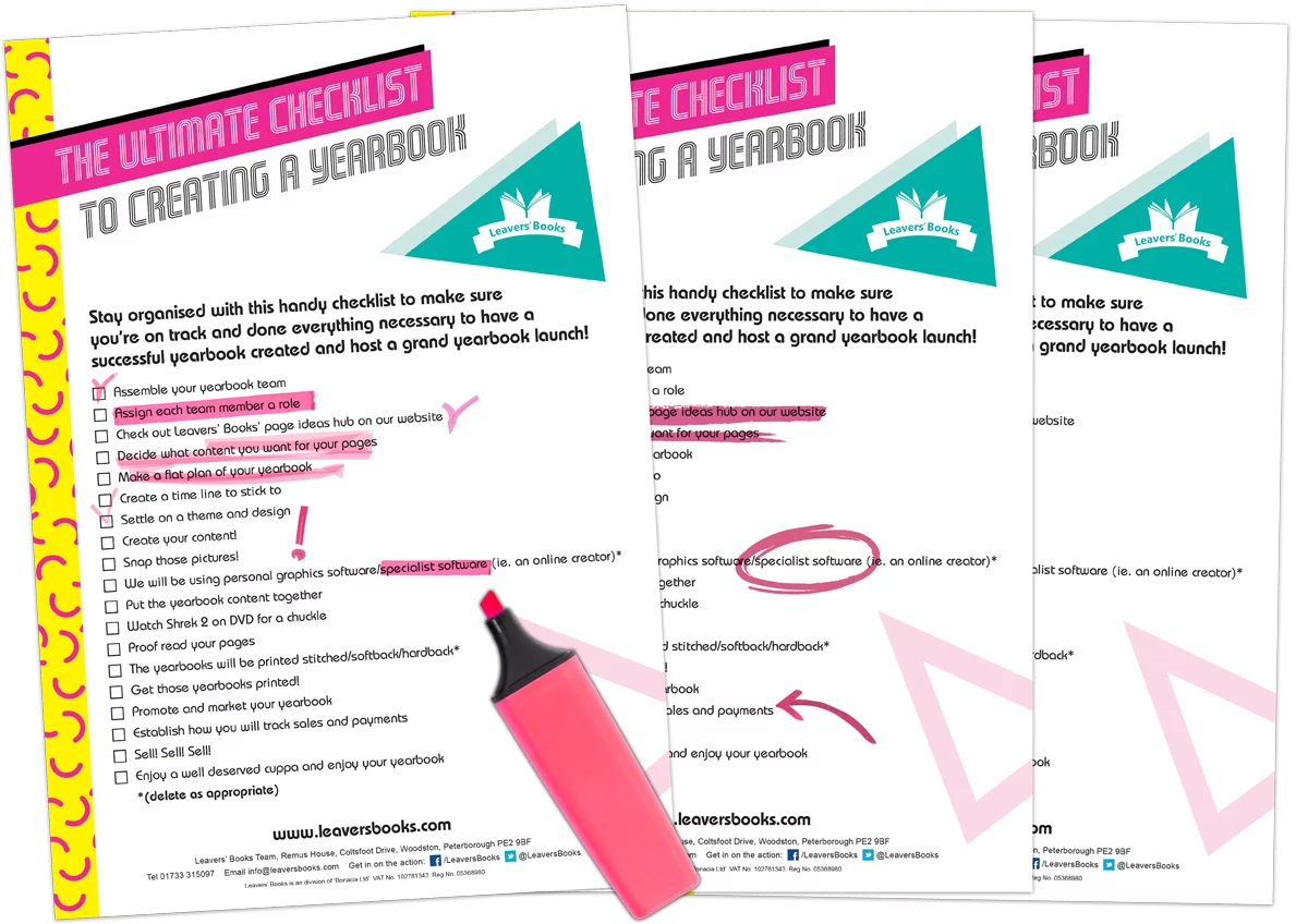 Our checklist for creating your yearbooks
