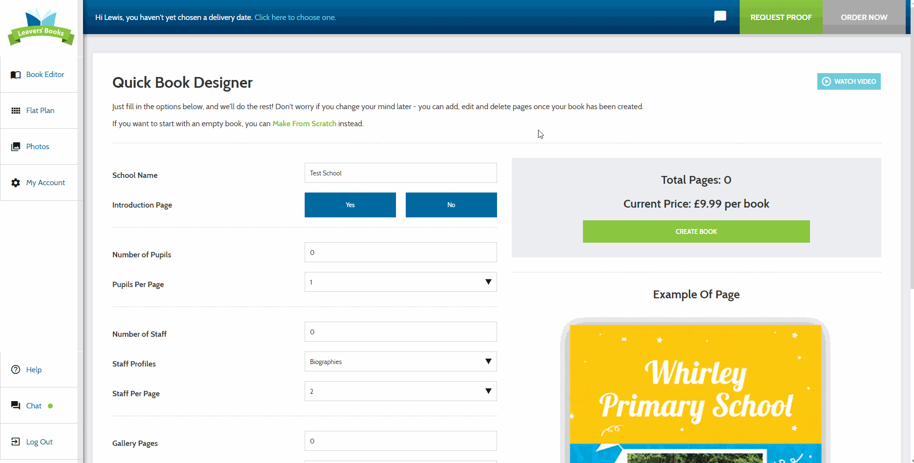 Using our quick yearbook designer