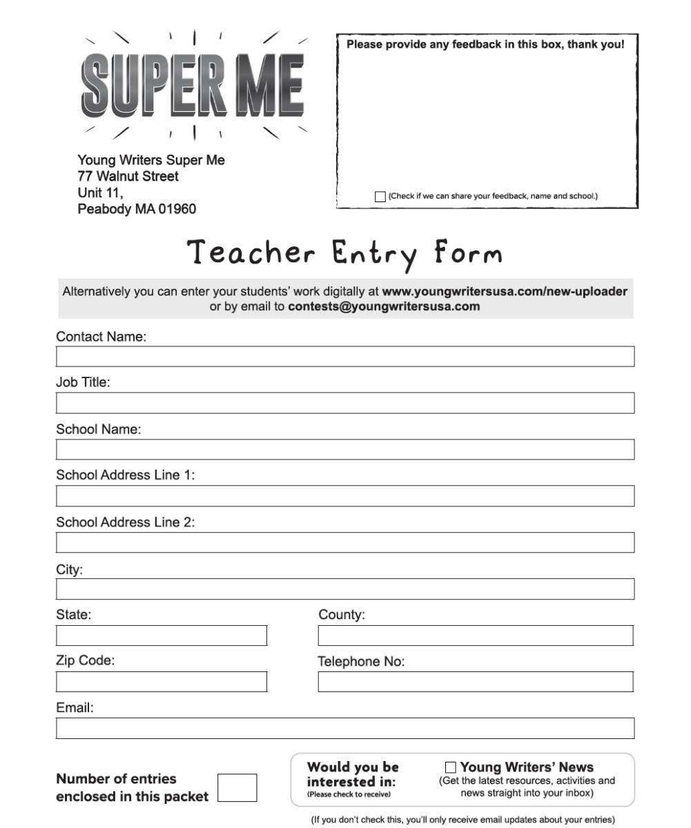 Teacher Entry Form Thumbnail