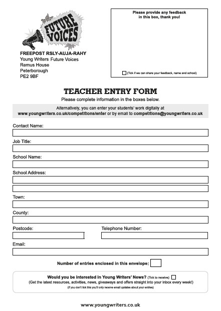 Teacher Entry Form Thumbnail