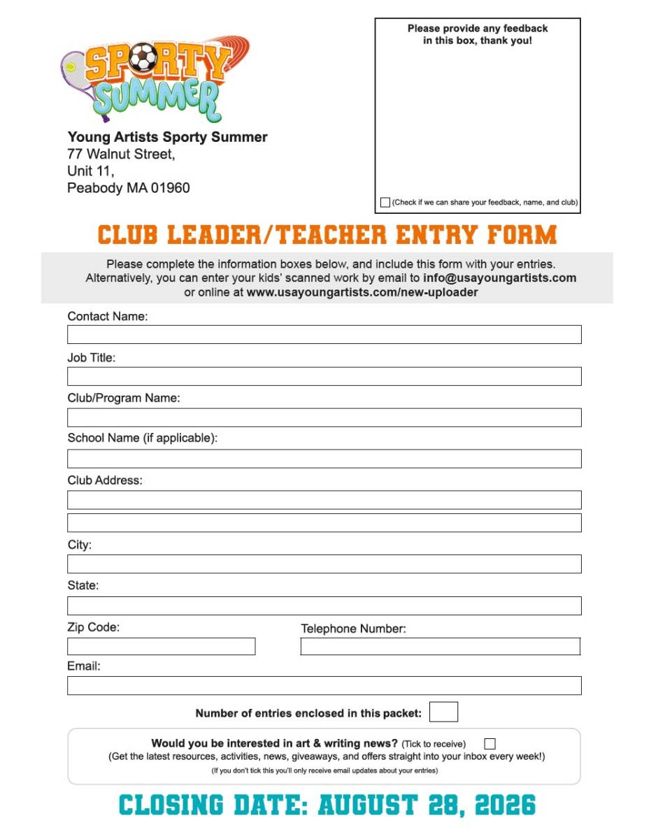 Club Entry Form Thumbnail