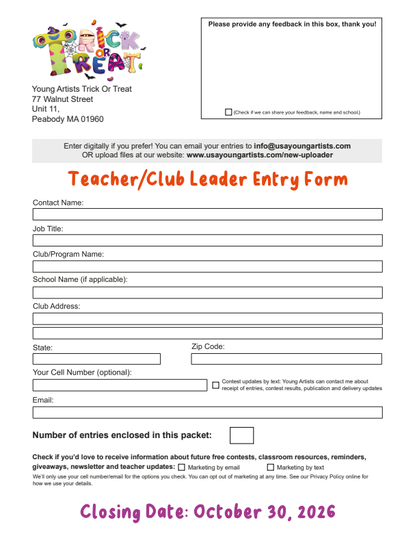 Teacher Entry Form Thumbnail