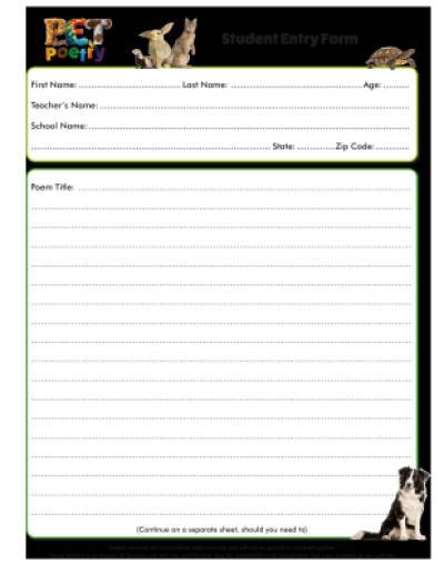 Student Entry Form Thumbnail