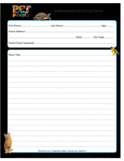 Independent Entry Form Thumbnail