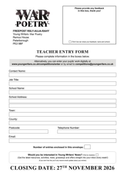 Teacher Entry Form Thumbnail