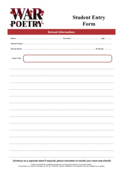 Student Entry Form Thumbnail