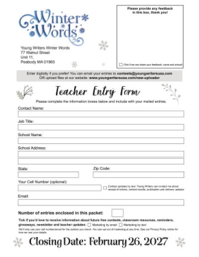 Teacher Entry Form Thumbnail