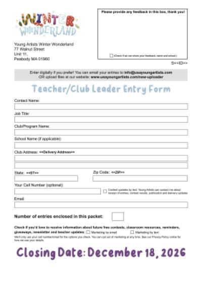 Teacher Entry Form Thumbnail