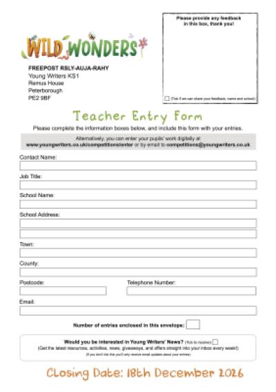 Teacher Entry Form Thumbnail